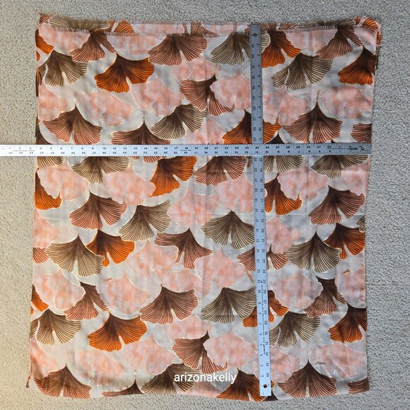 Lightweight Scarf with Gold Foil Detail Ginko Leaves - Picture 4 of 6